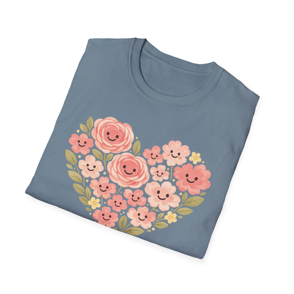Smiling Floral Heart T-Shirt