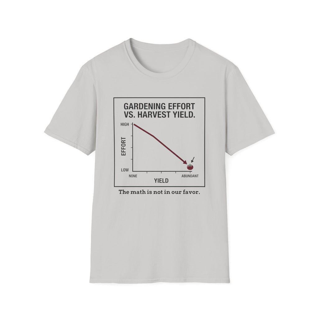Gardening Effort vs. Harvest Yield – The Math Isn’t in Our Favor T-Shirt