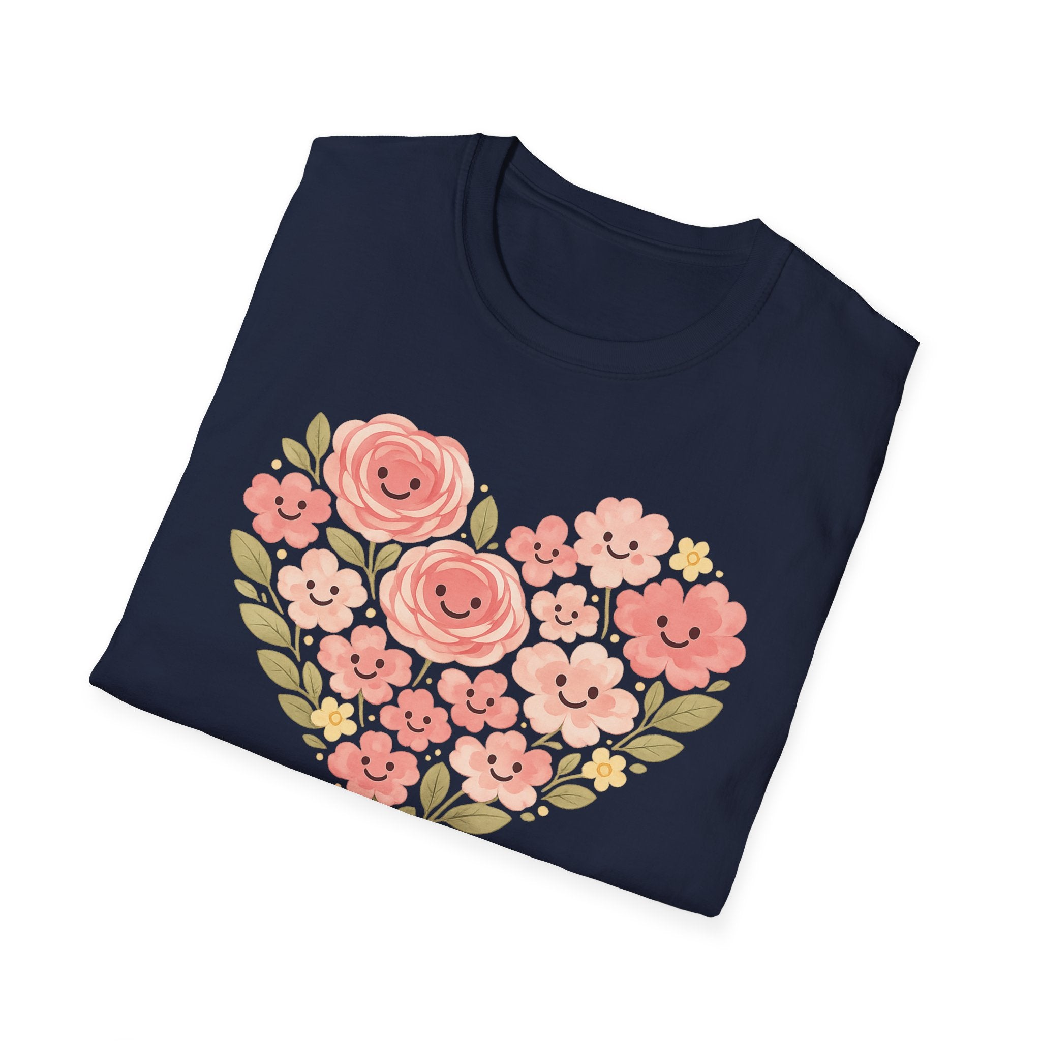 Smiling Floral Heart T-Shirt