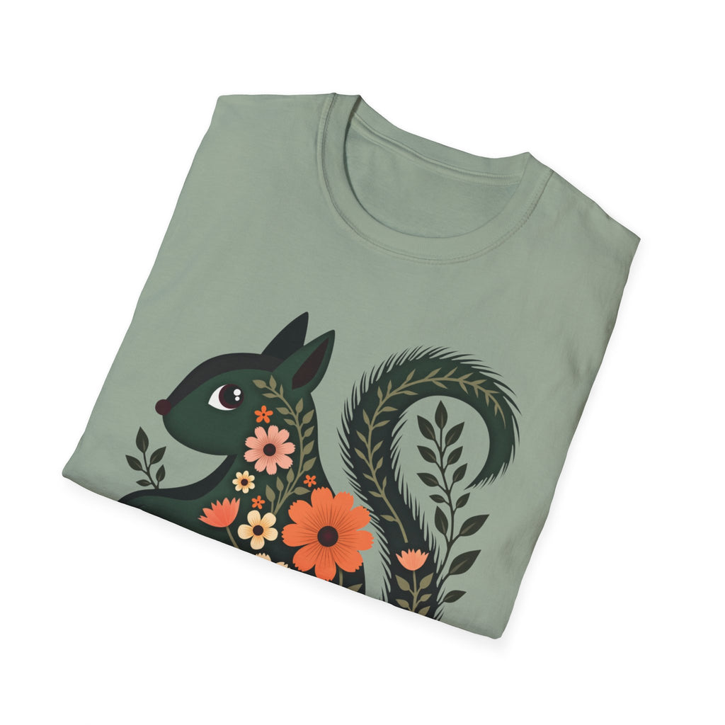 Floral Forest Squirrel T-Shirt