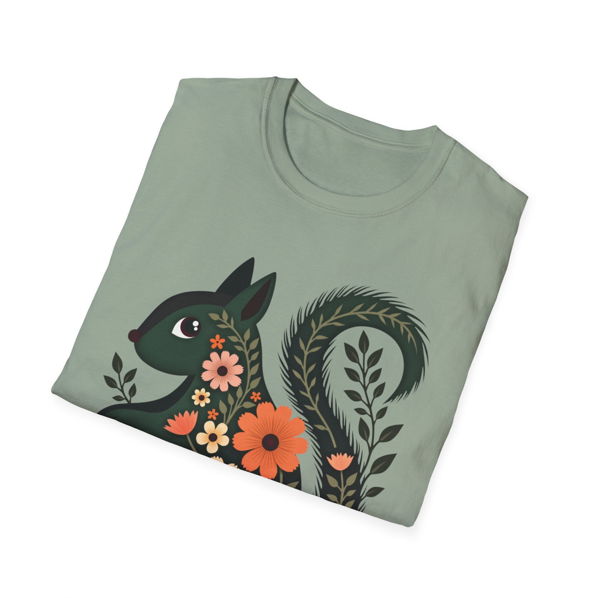 Floral Forest Squirrel T-Shirt
