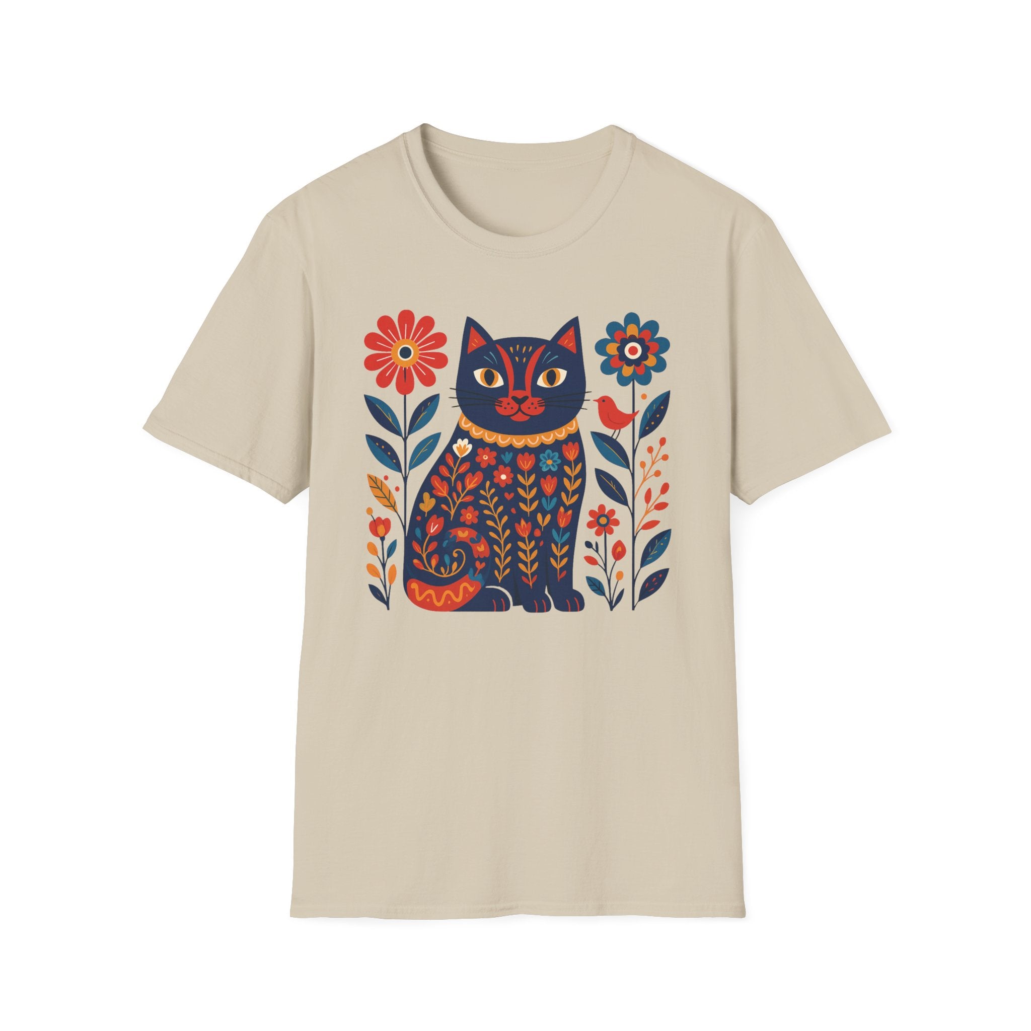 Retro Floral Cat T-Shirt