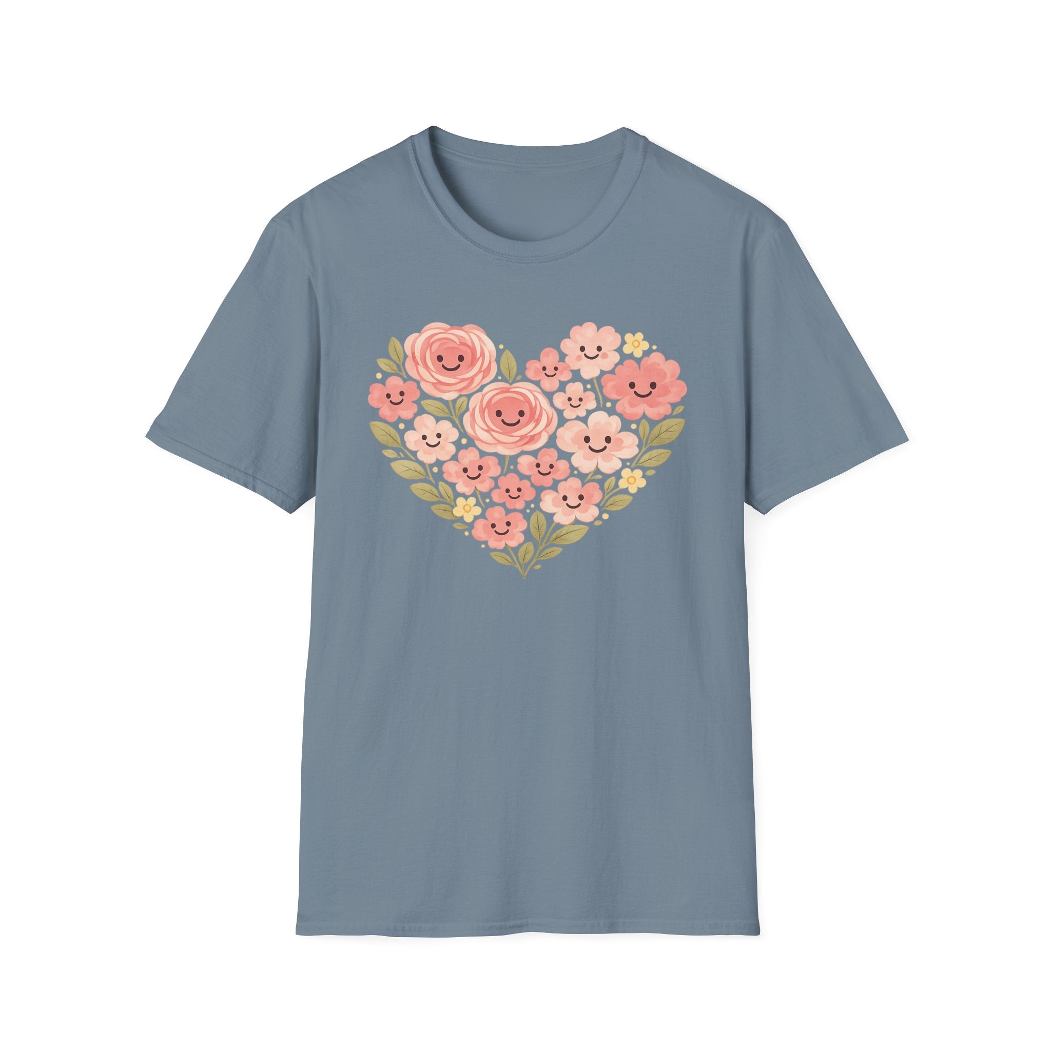 Smiling Floral Heart T-Shirt