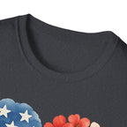 Floral American Heart T-Shirt