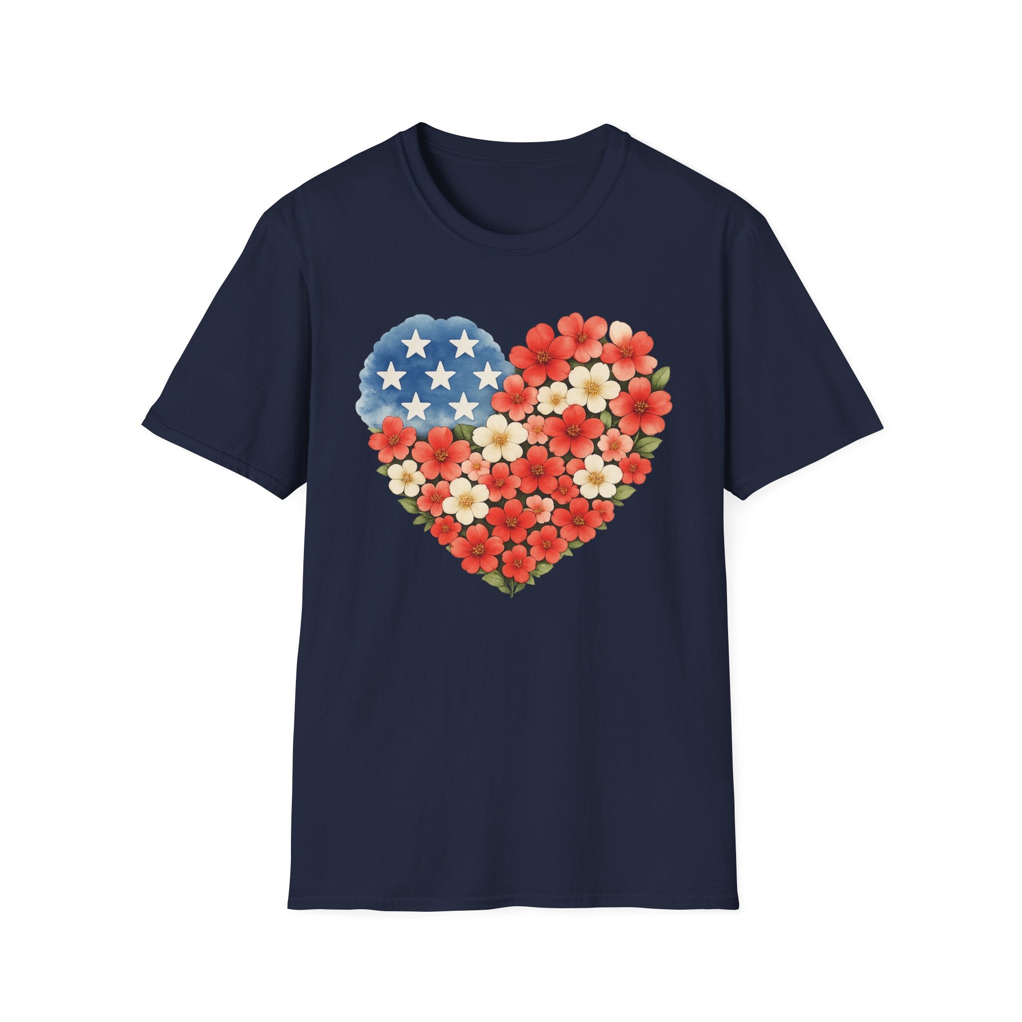 Floral American Heart T-Shirt