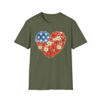 Floral American Heart T-Shirt