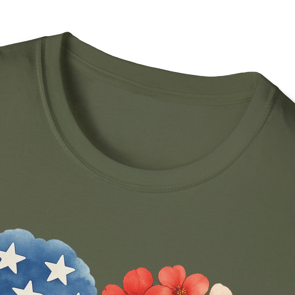 Floral American Heart T-Shirt