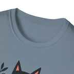 Floral Black Cat T-Shirt