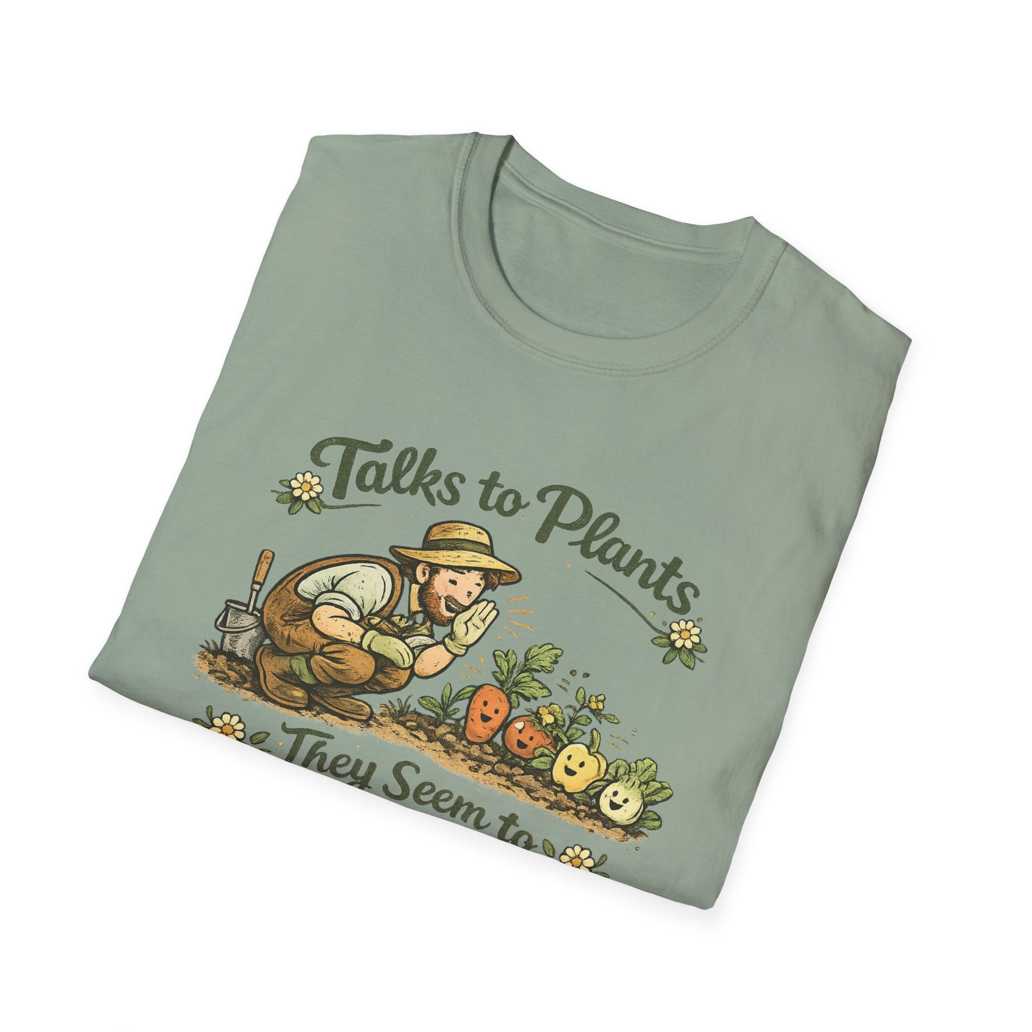 Talks to Plants – They Seem to Like It (Male Gardener) T-Shirt