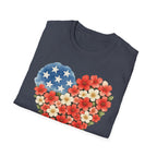 Floral American Heart T-Shirt