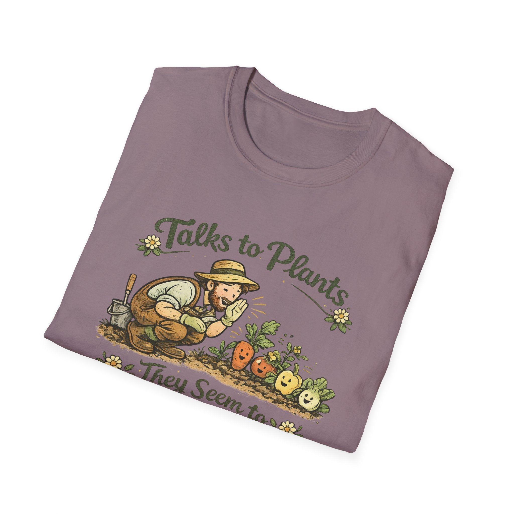 Talks to Plants – They Seem to Like It (Male Gardener) T-Shirt