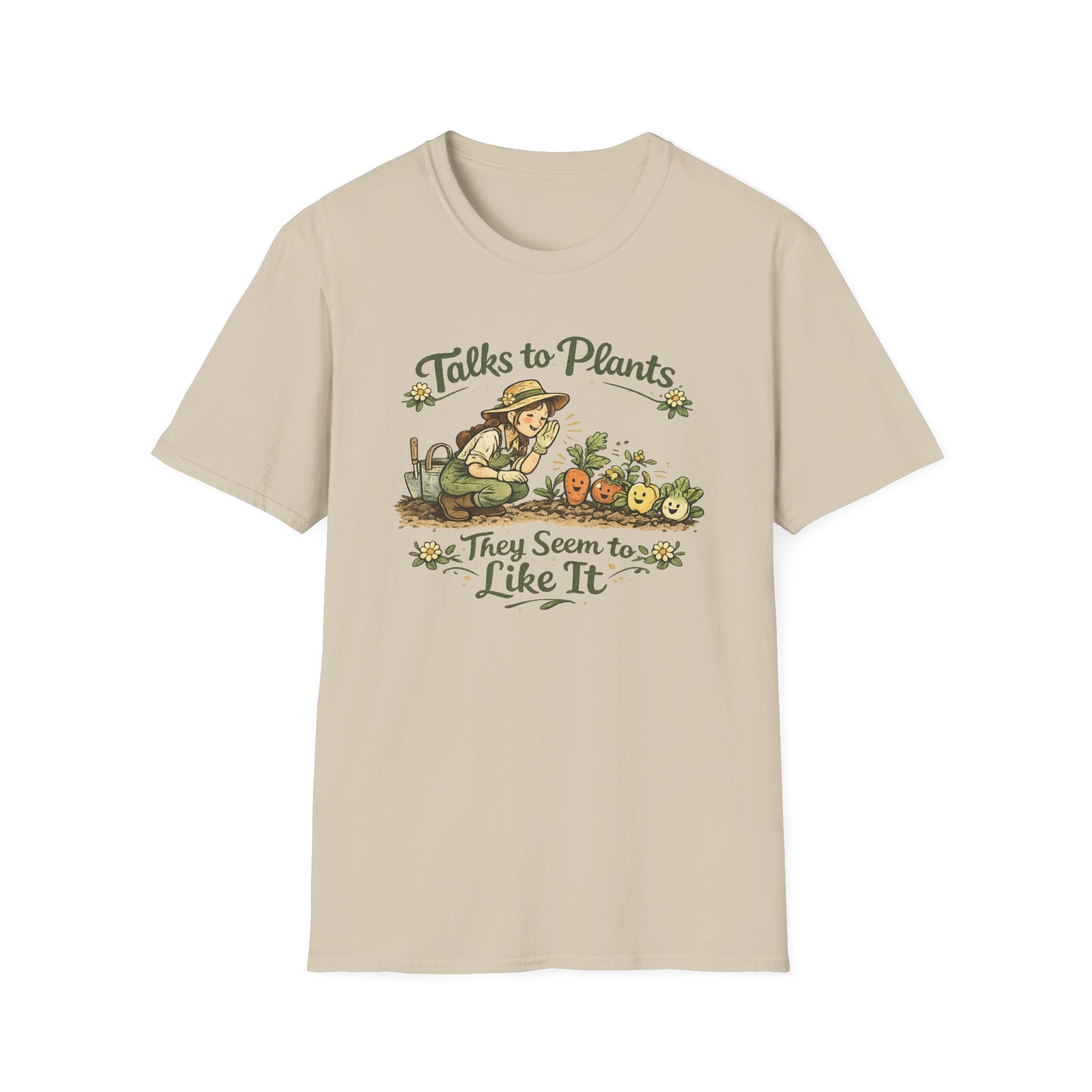 Talks to Plants – They Seem to Like It (Female Gardener) T-Shirt