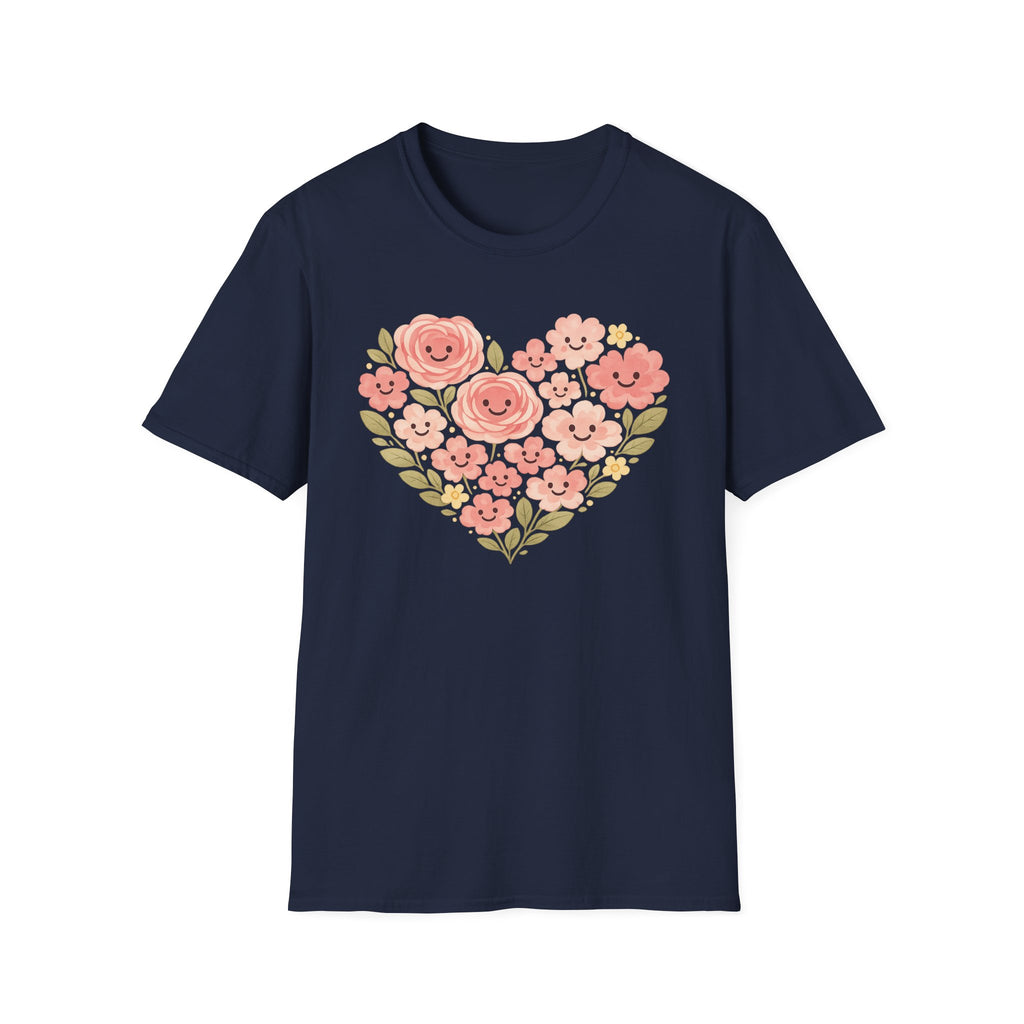 Smiling Floral Heart T-Shirt