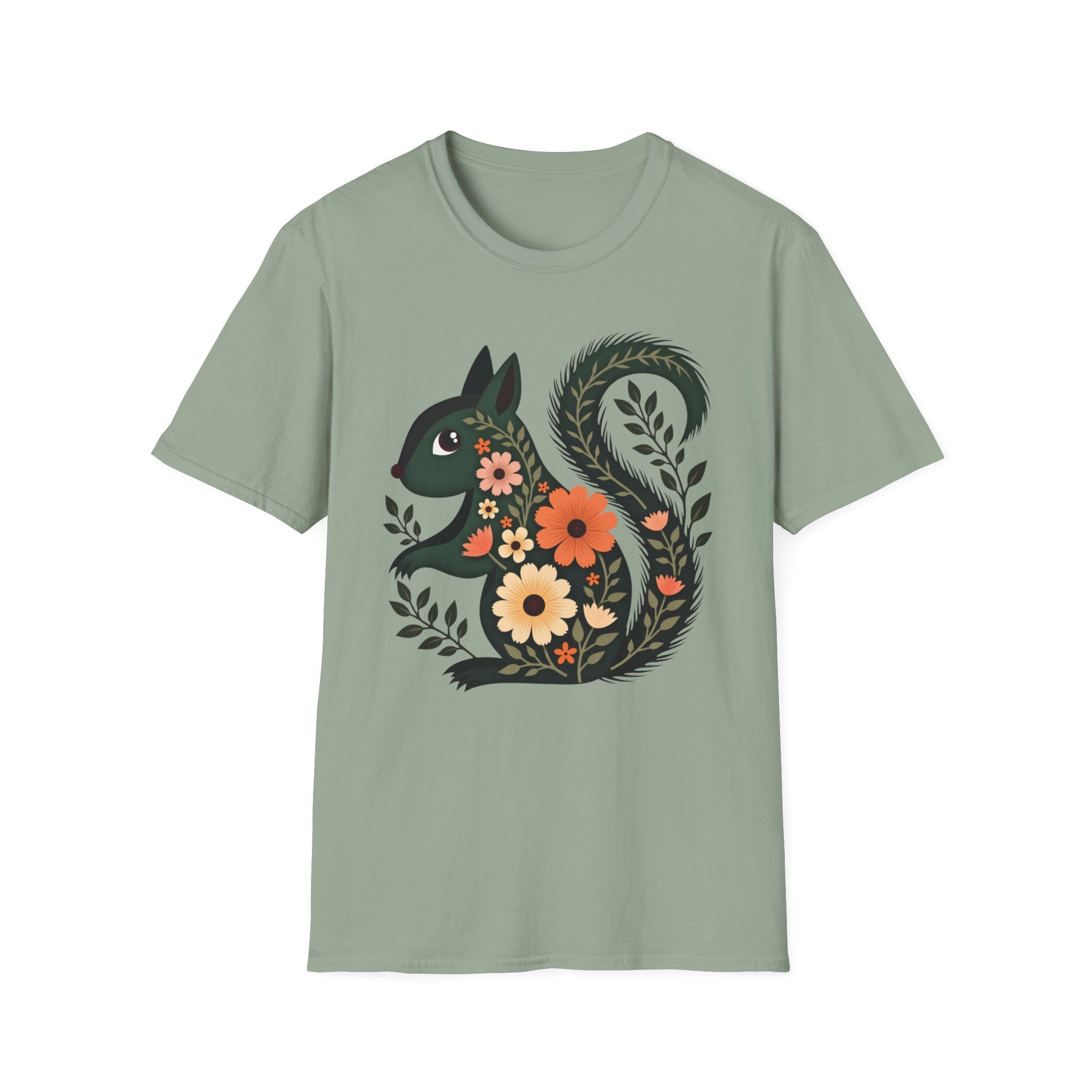 Floral Forest Squirrel T-Shirt