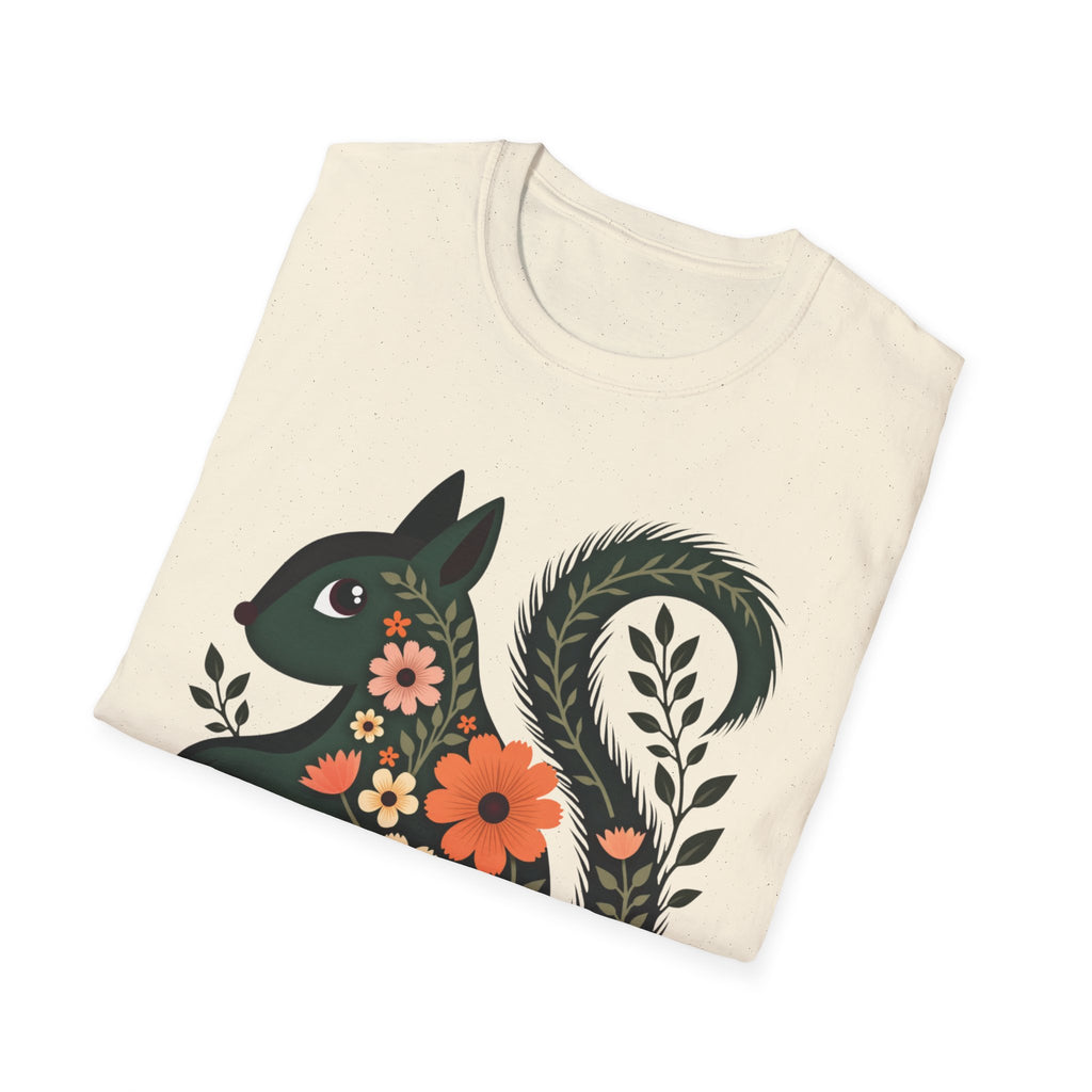 Floral Forest Squirrel T-Shirt