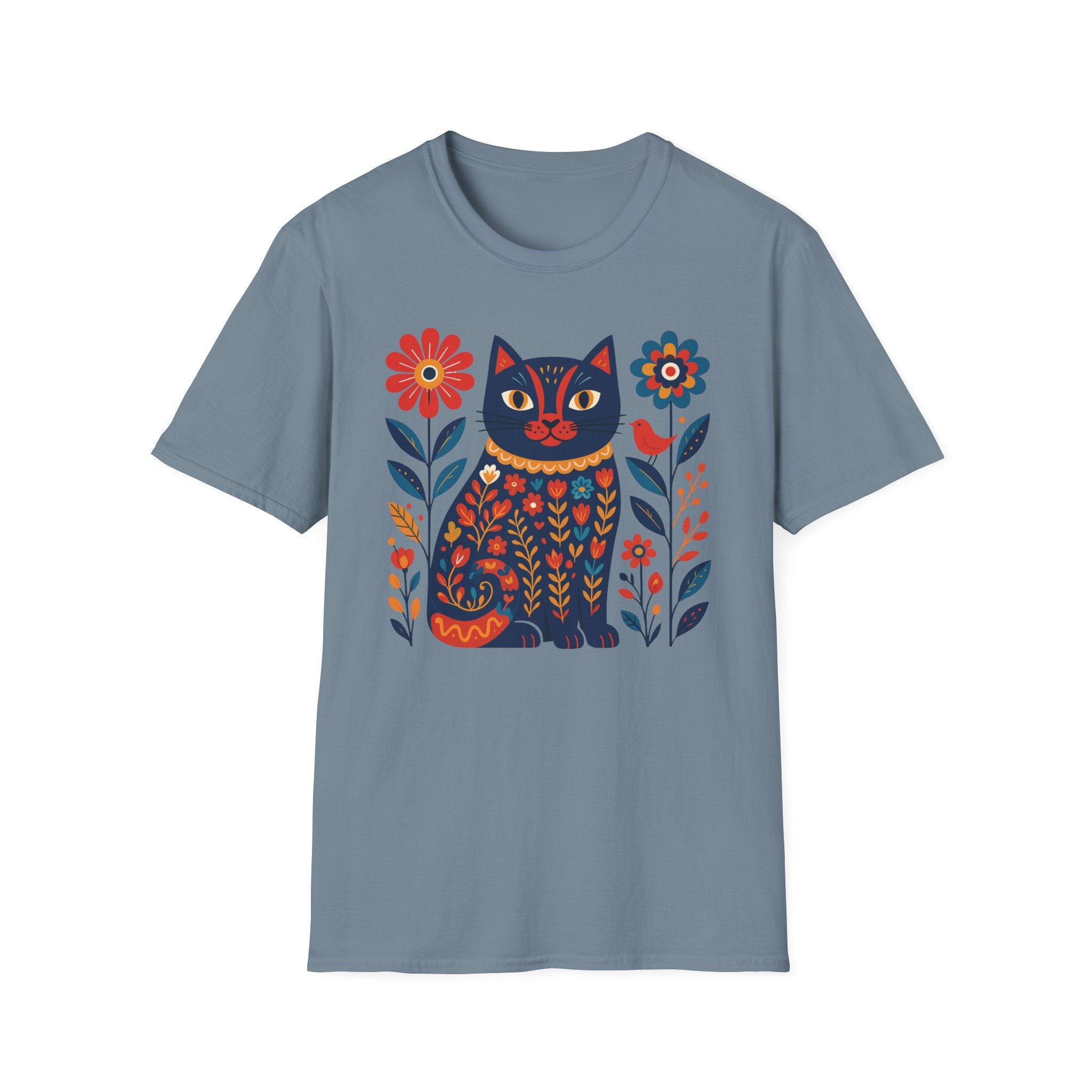 Retro Floral Cat T-Shirt