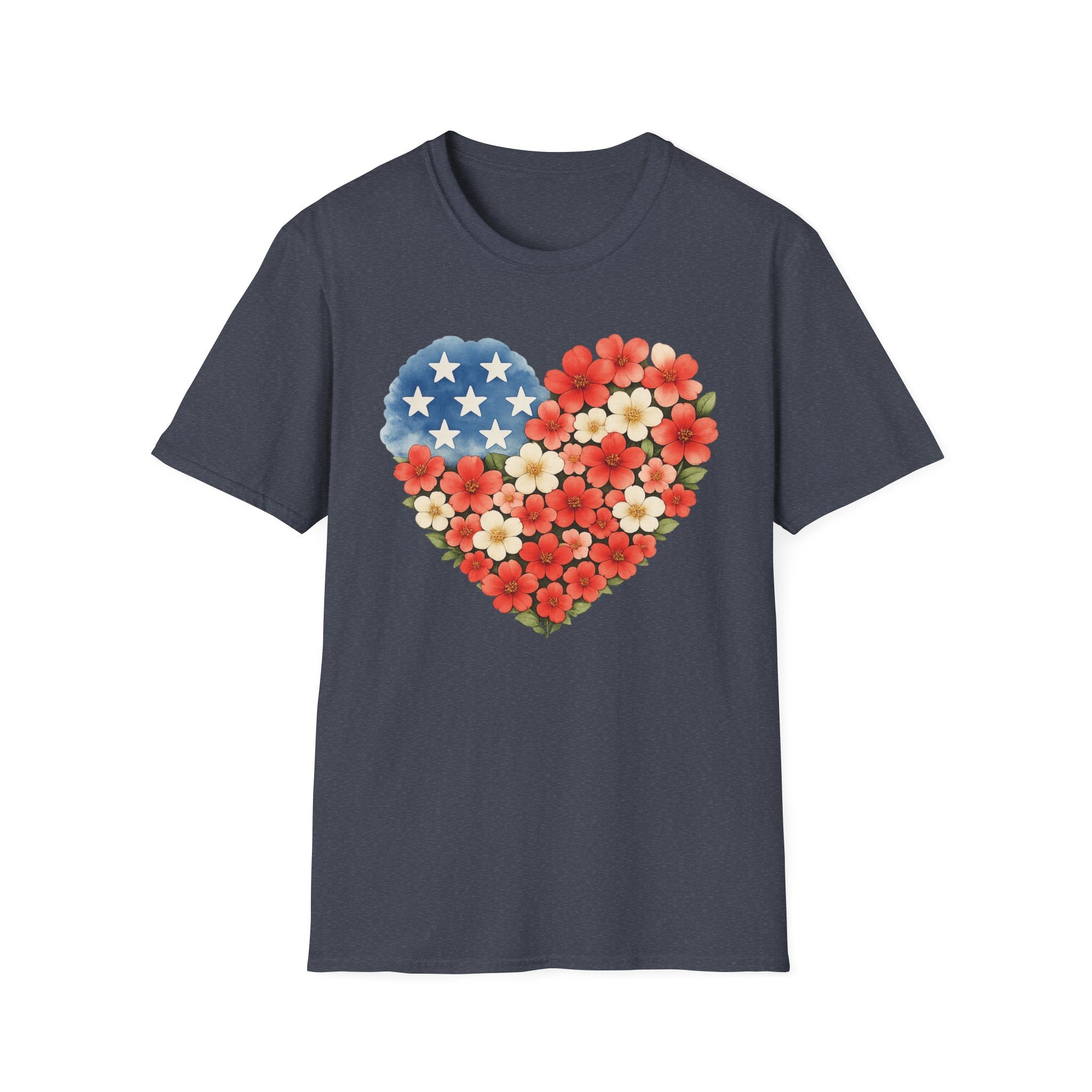Floral American Heart T-Shirt