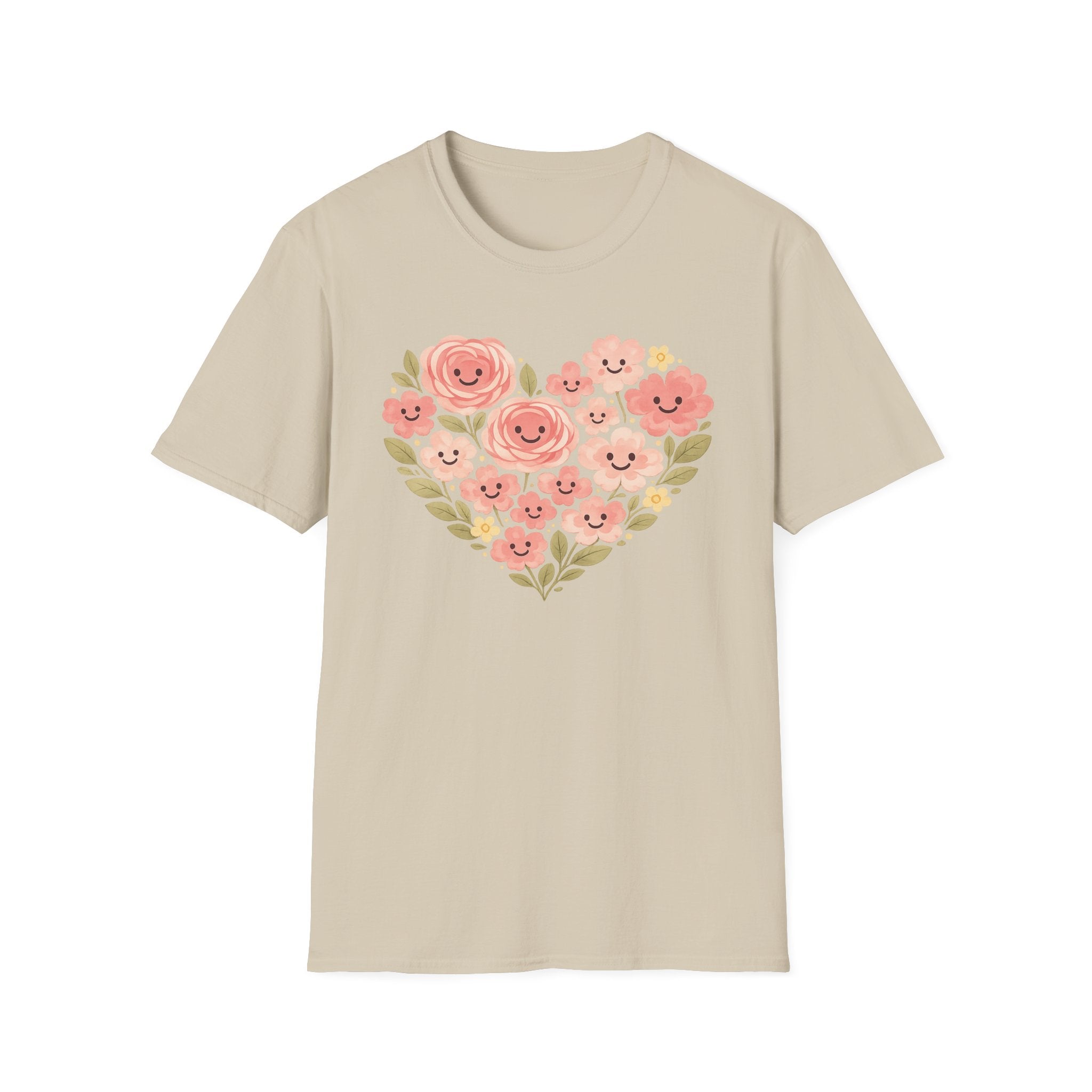 Smiling Floral Heart T-Shirt