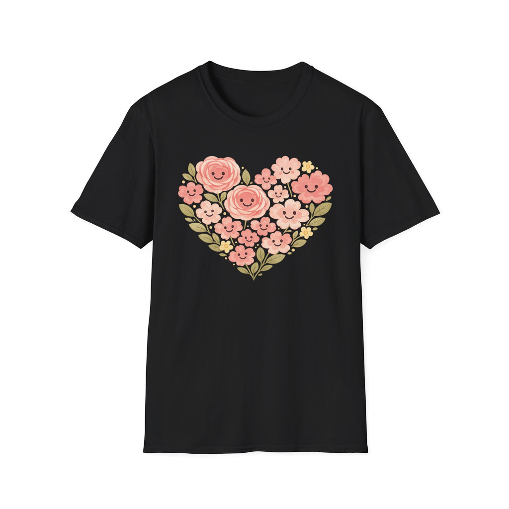 Smiling Floral Heart T-Shirt