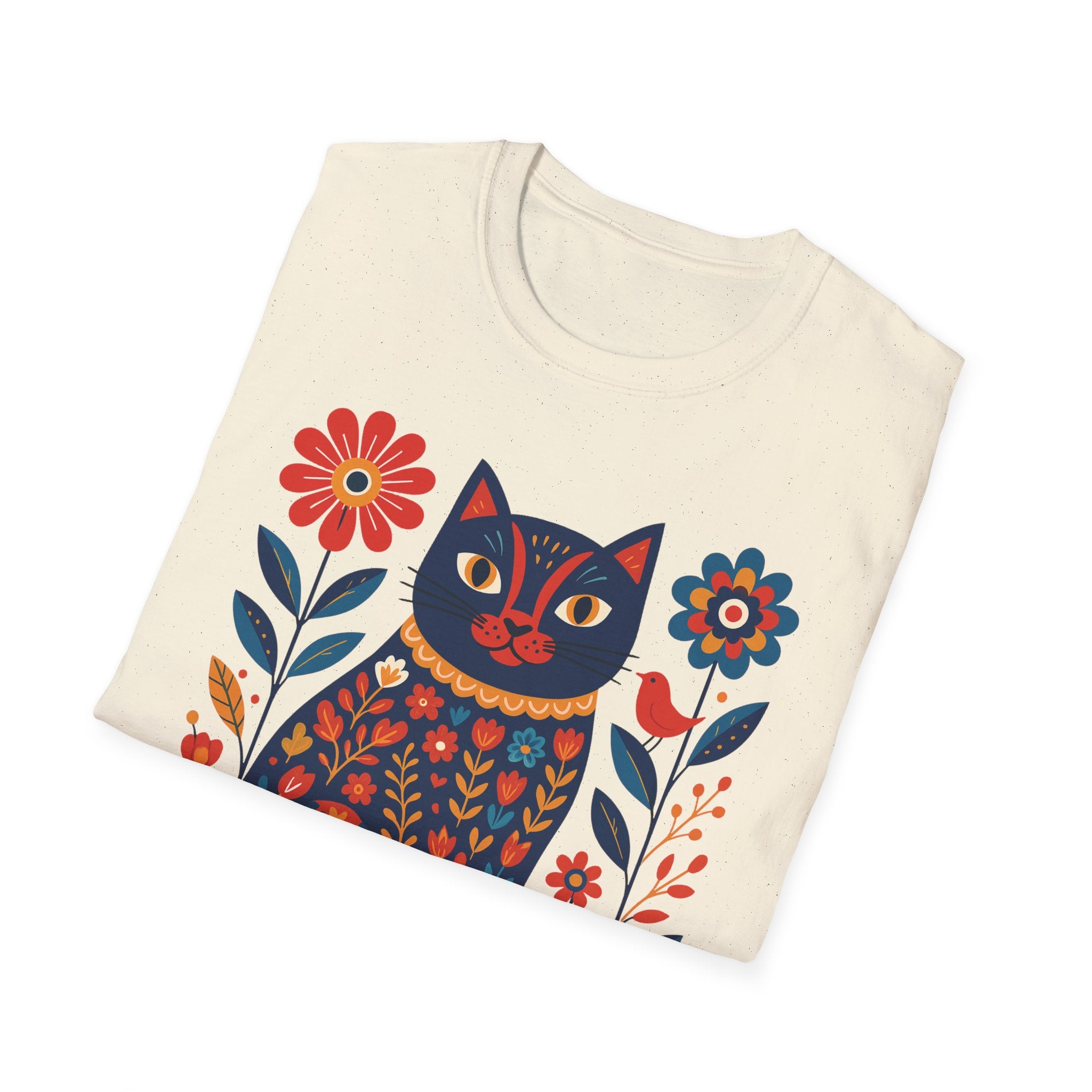 Retro Floral Cat T-Shirt