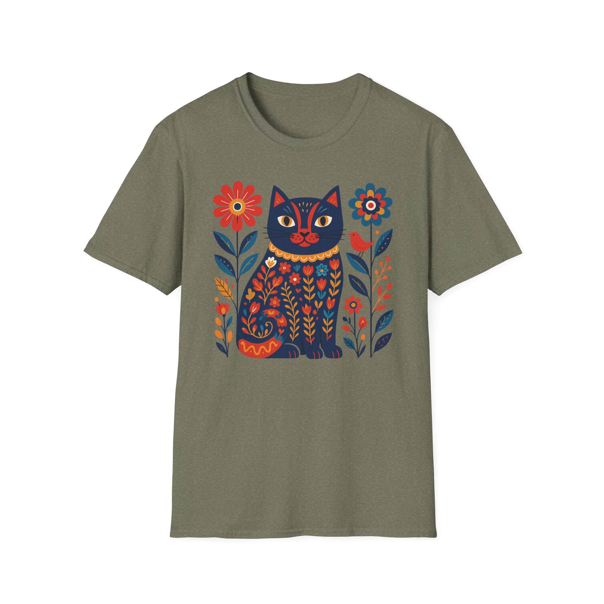 Retro Floral Cat T-Shirt