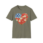 Floral American Heart T-Shirt