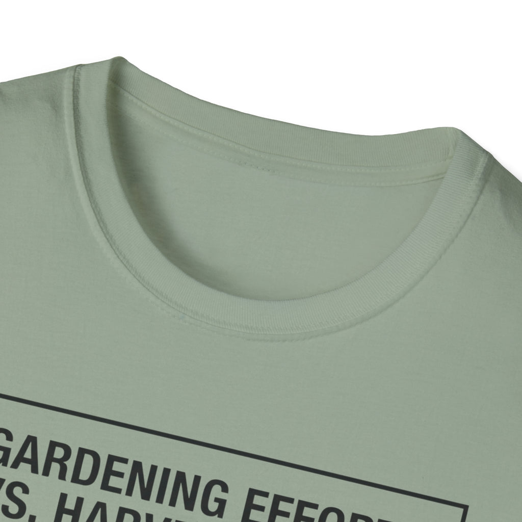Gardening Effort vs. Harvest Yield – The Math Isn’t in Our Favor T-Shirt