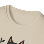 Floral Black Cat T-Shirt