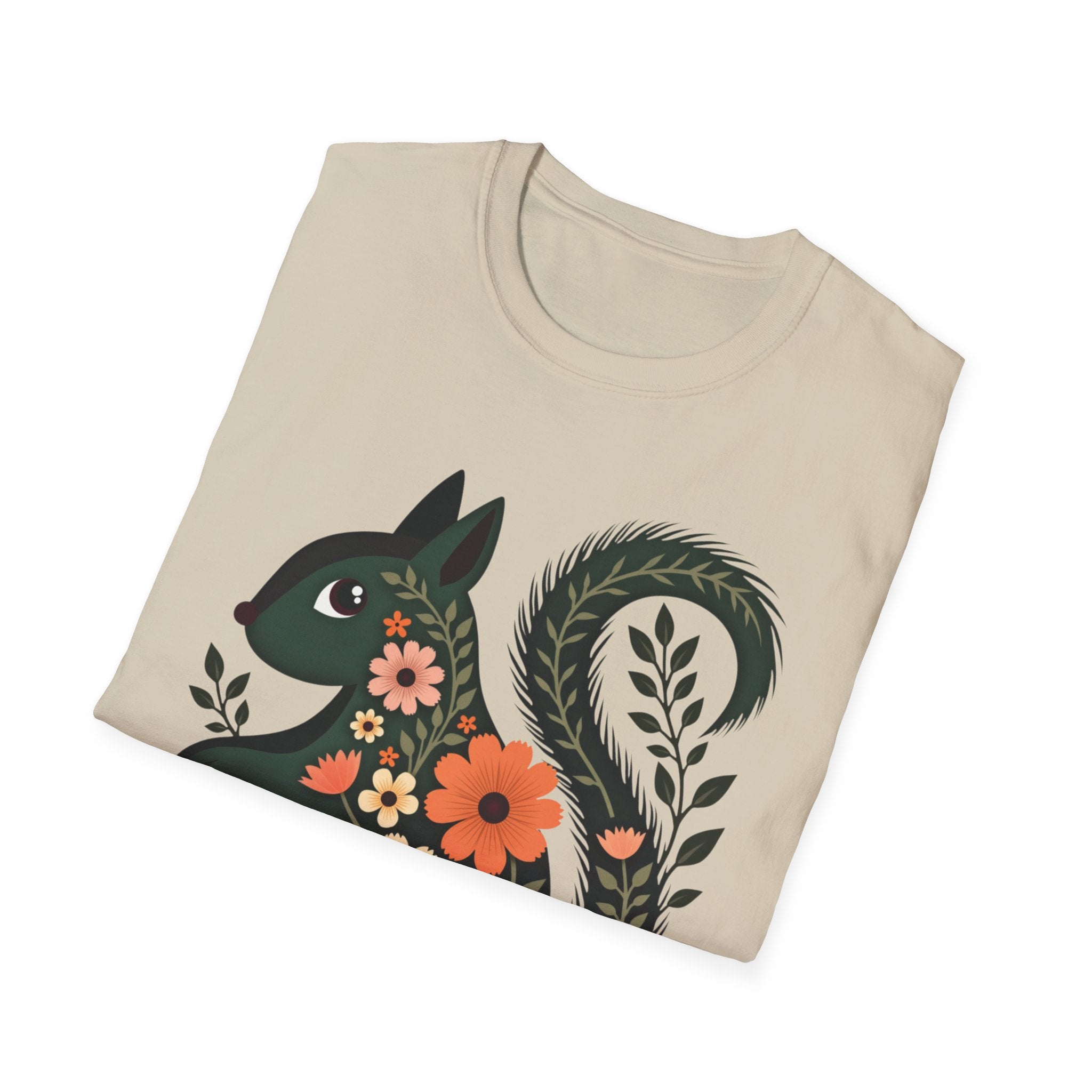 Floral Forest Squirrel T-Shirt