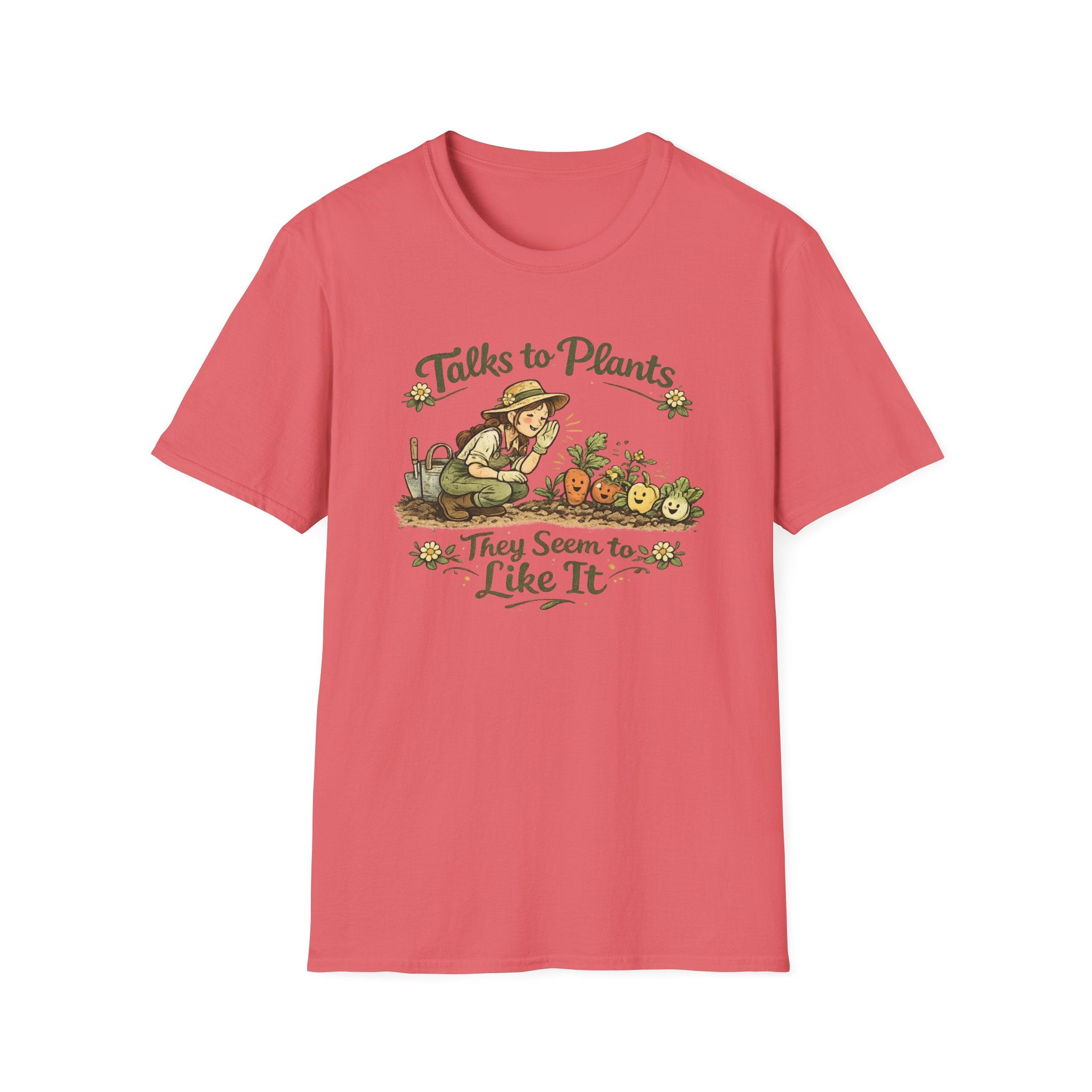 Talks to Plants – They Seem to Like It (Female Gardener) T-Shirt