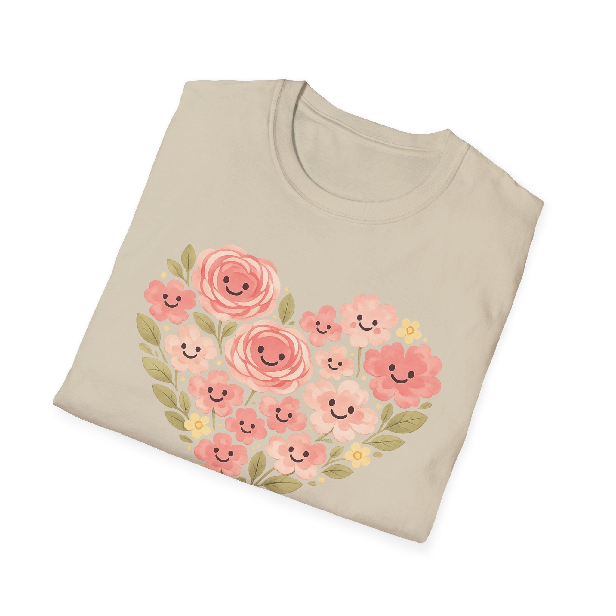 Smiling Floral Heart T-Shirt
