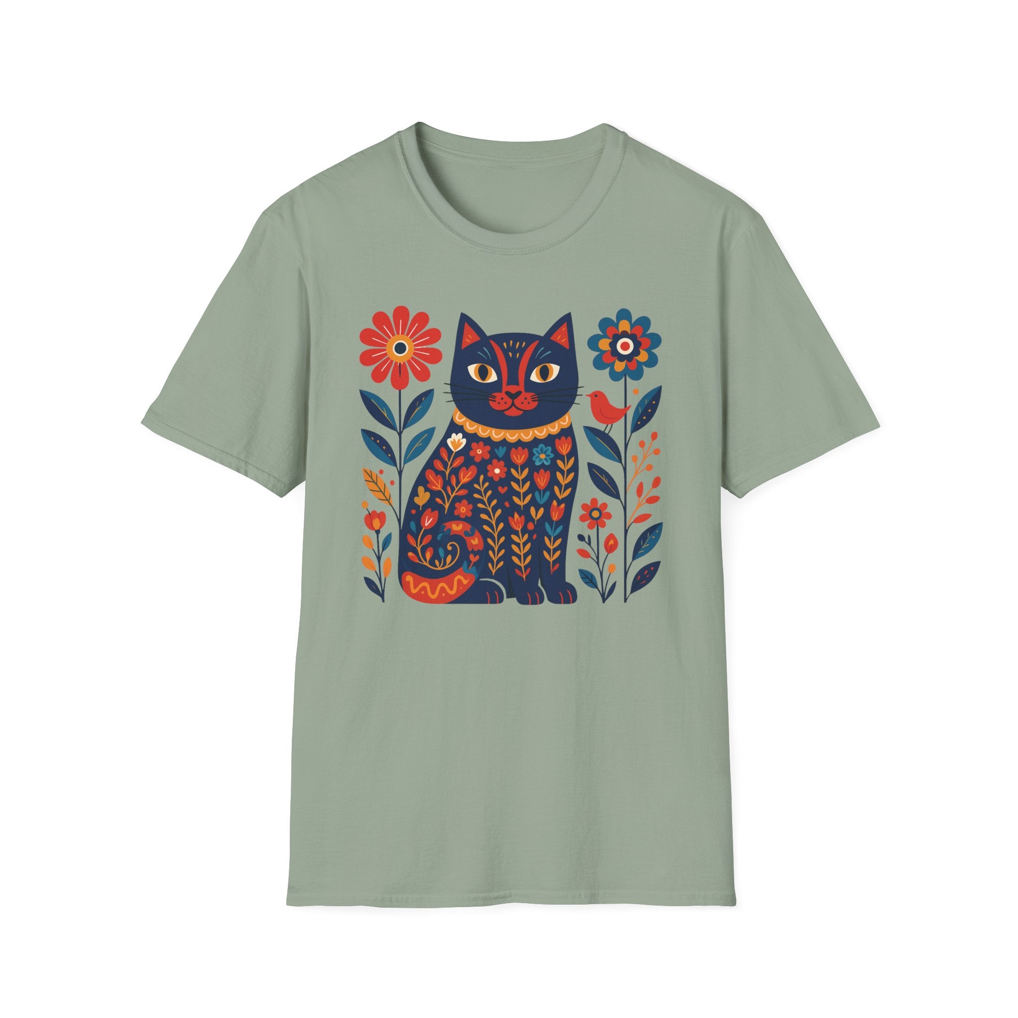 Retro Floral Cat T-Shirt