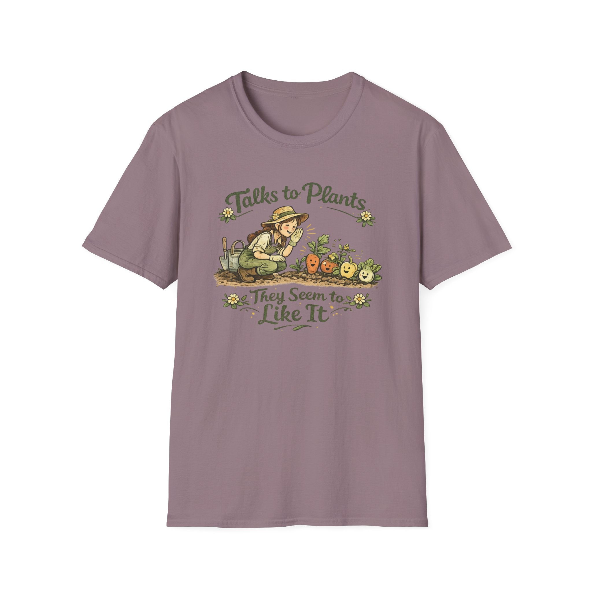 Talks to Plants – They Seem to Like It (Female Gardener) T-Shirt