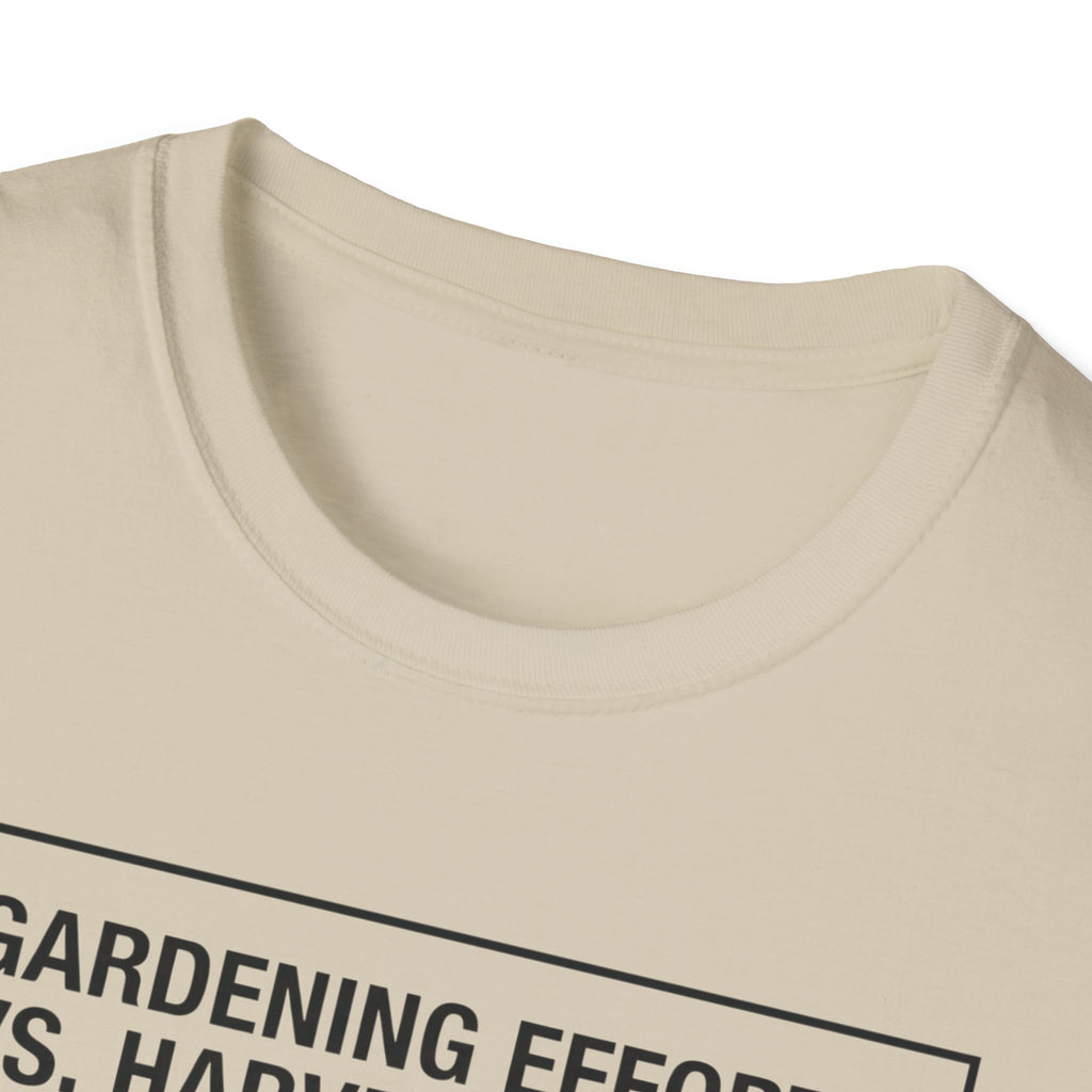 Gardening Effort vs. Harvest Yield – The Math Isn’t in Our Favor T-Shirt