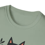 Floral Black Cat T-Shirt