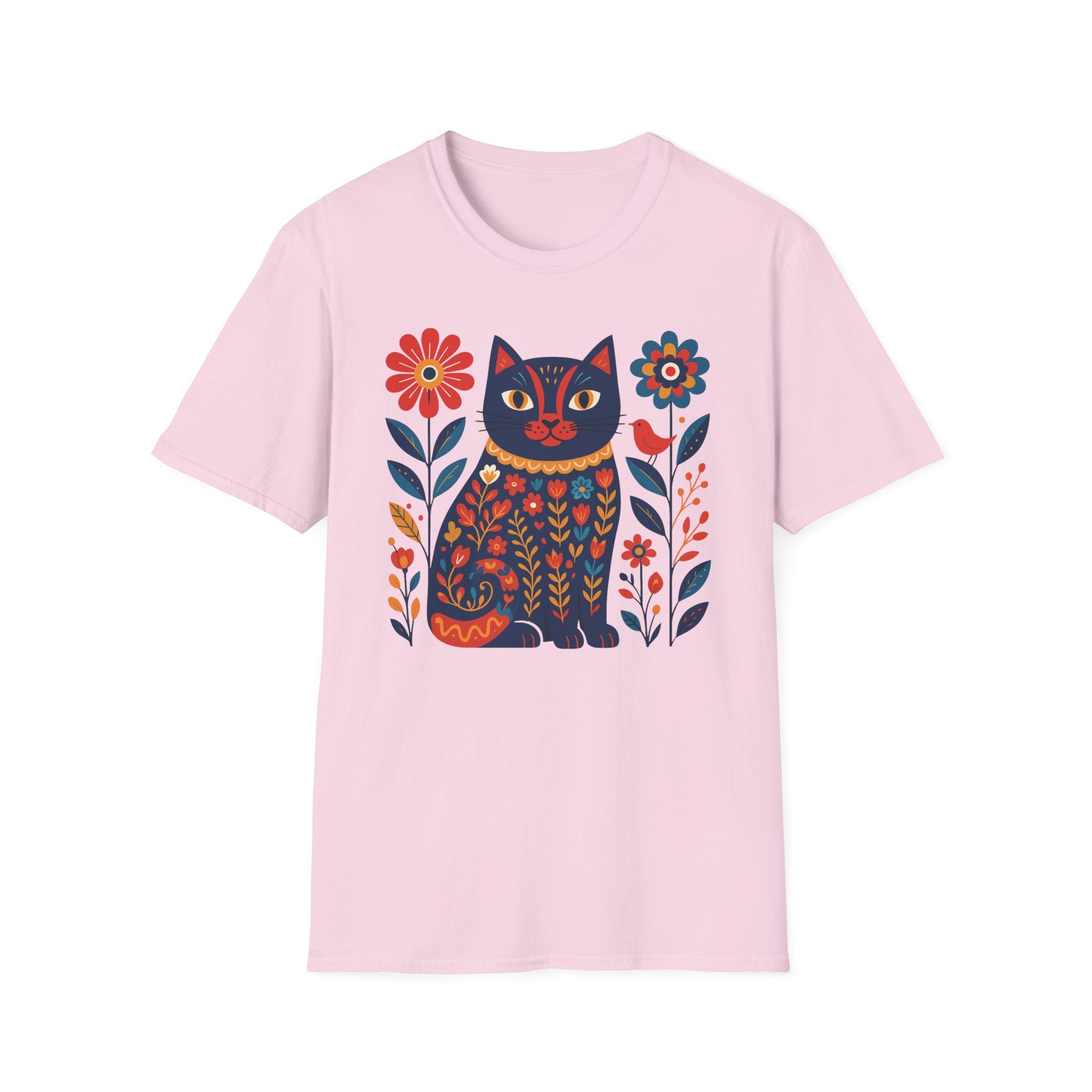 Retro Floral Cat T-Shirt