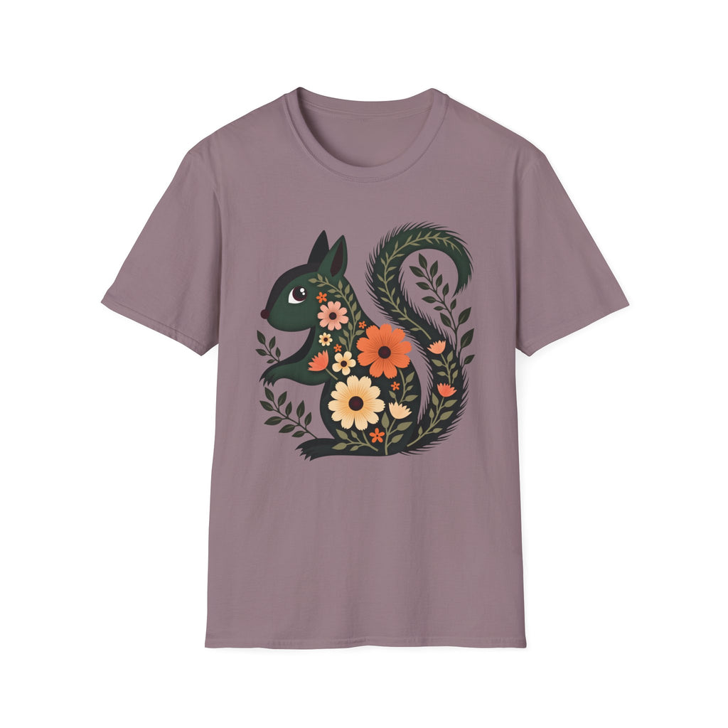 Floral Forest Squirrel T-Shirt