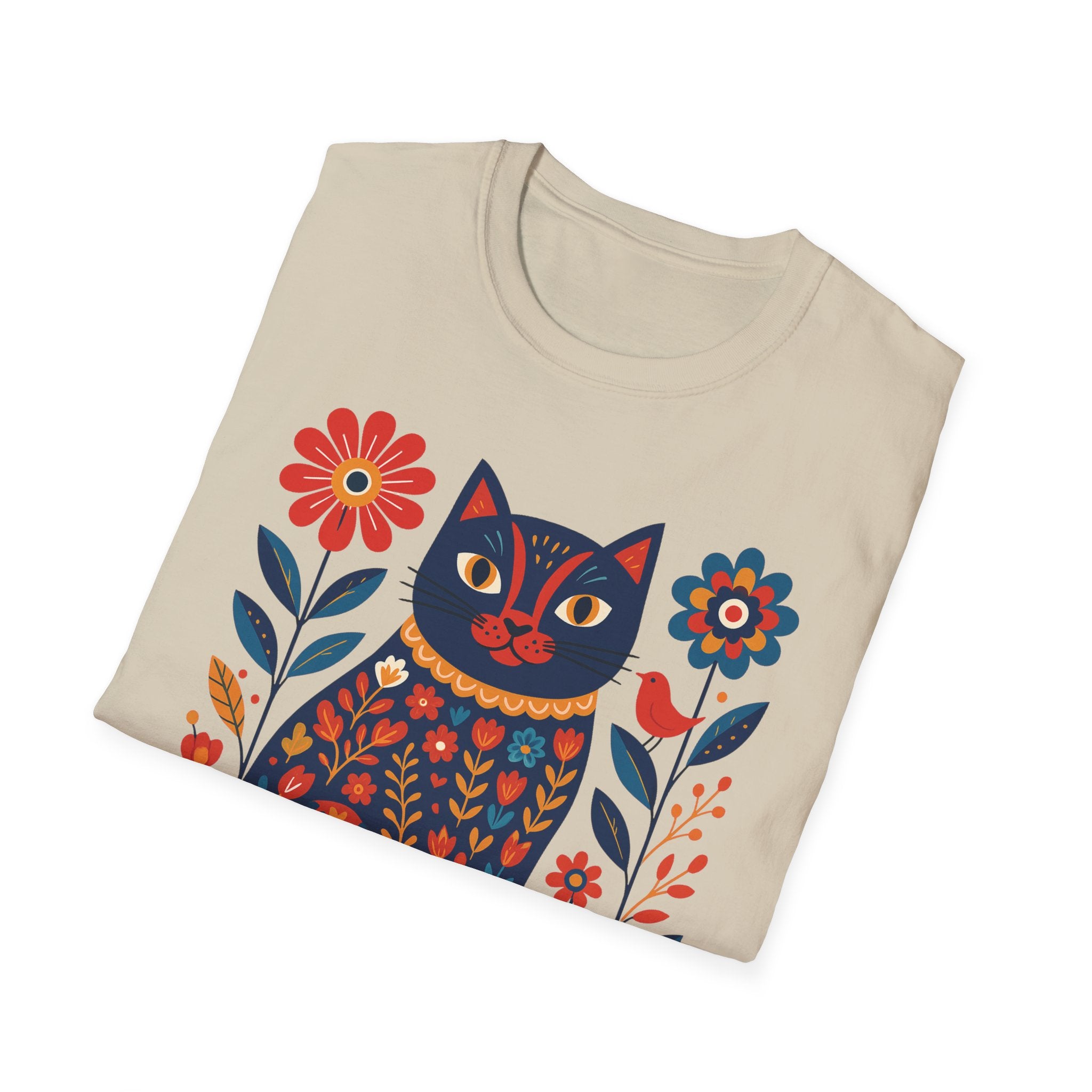 Retro Floral Cat T-Shirt