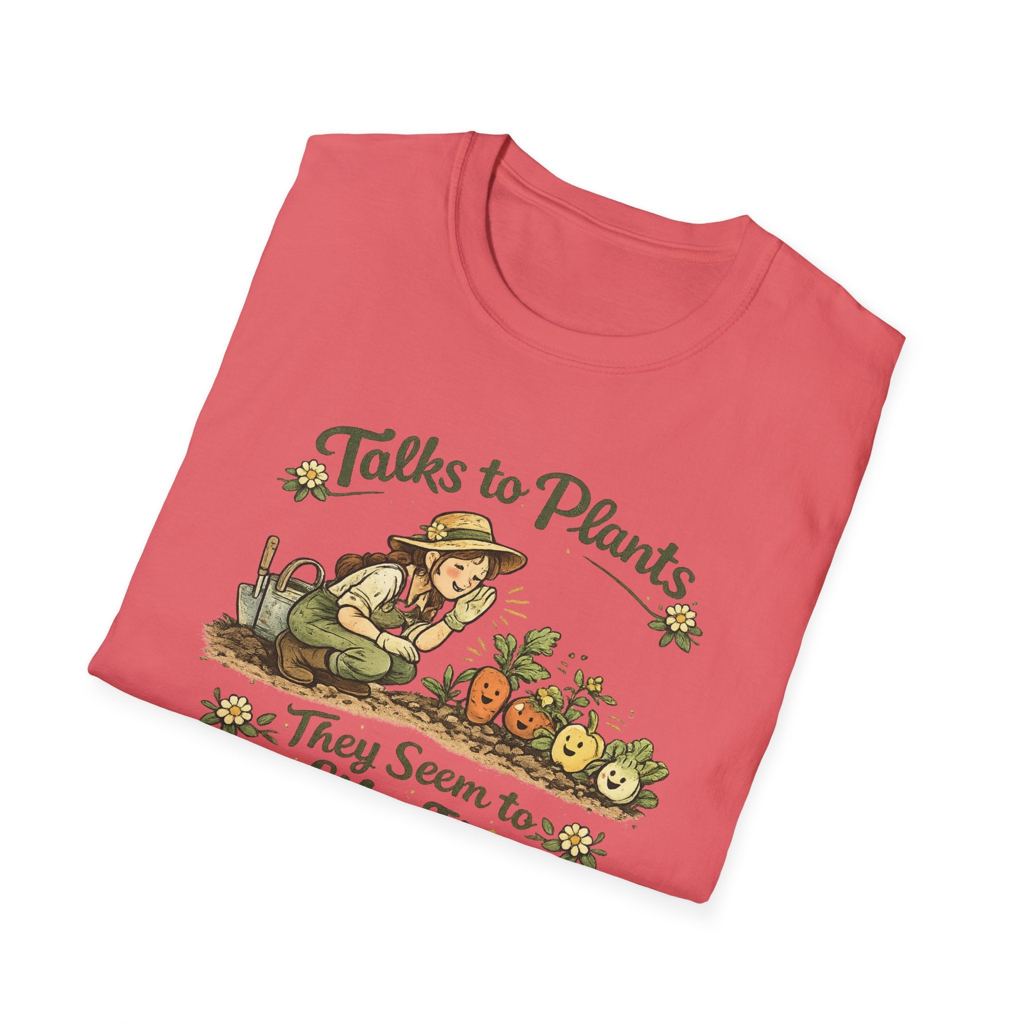 Talks to Plants – They Seem to Like It (Female Gardener) T-Shirt