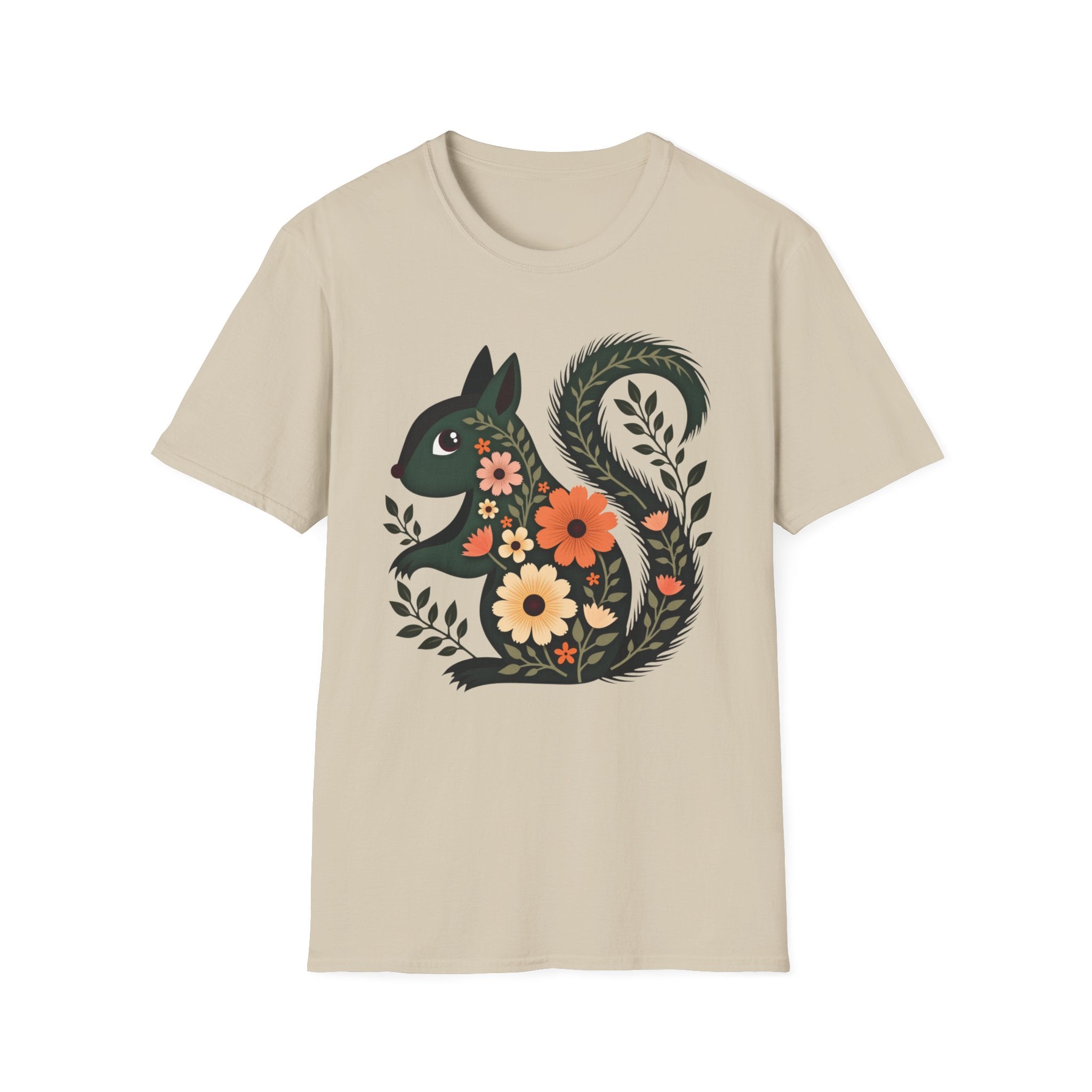 Floral Forest Squirrel T-Shirt