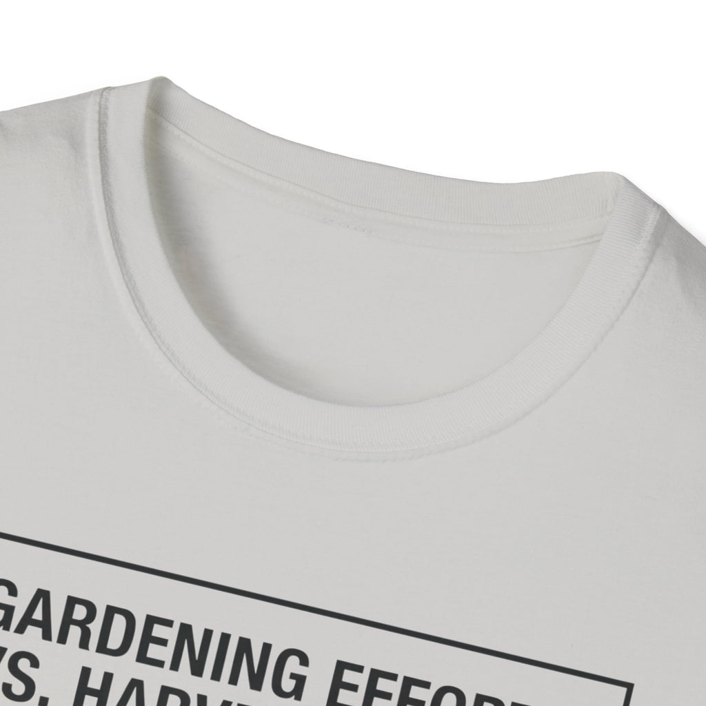 Gardening Effort vs. Harvest Yield – The Math Isn’t in Our Favor T-Shirt