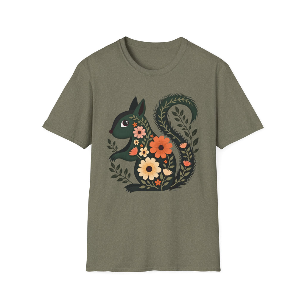 Floral Forest Squirrel T-Shirt