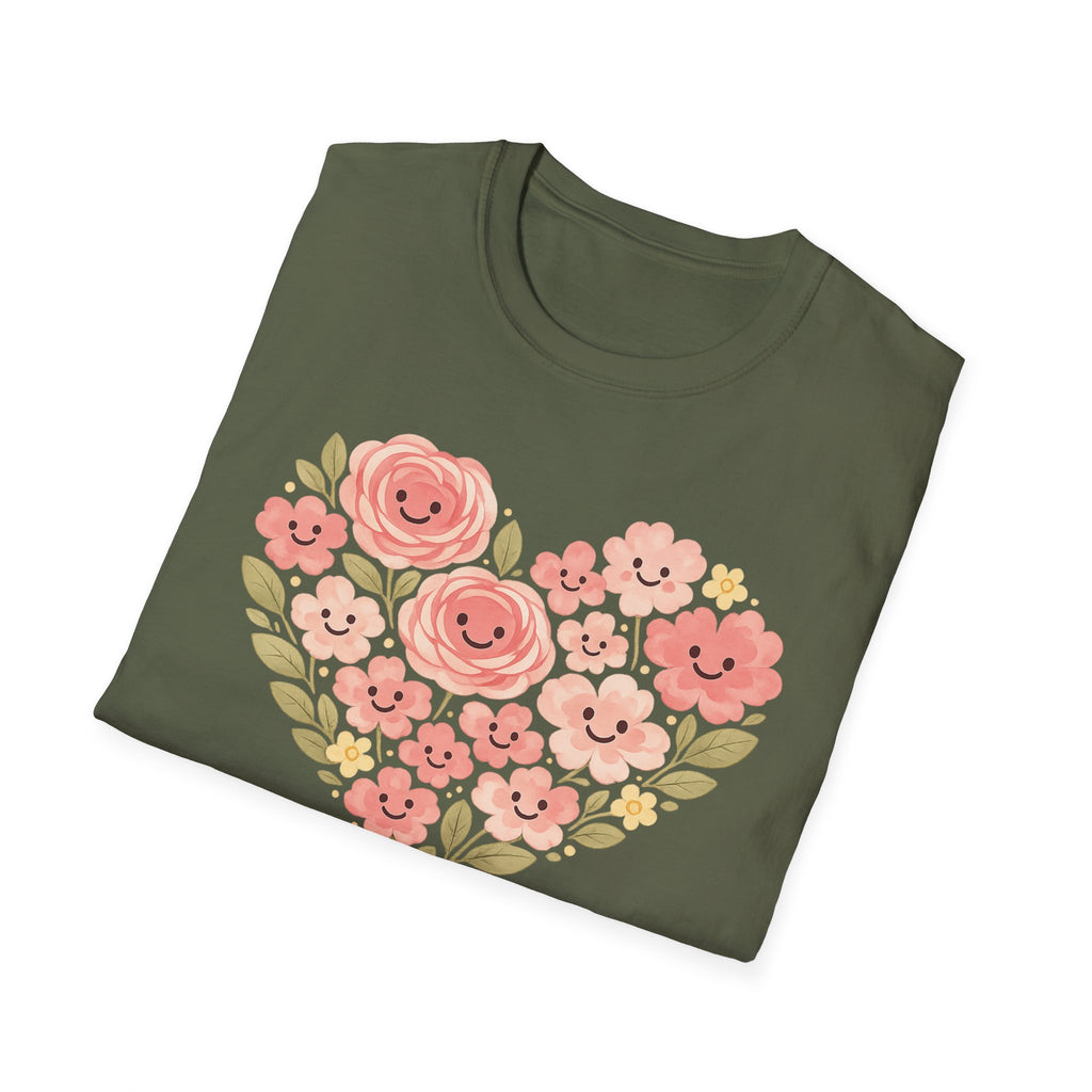 Smiling Floral Heart T-Shirt