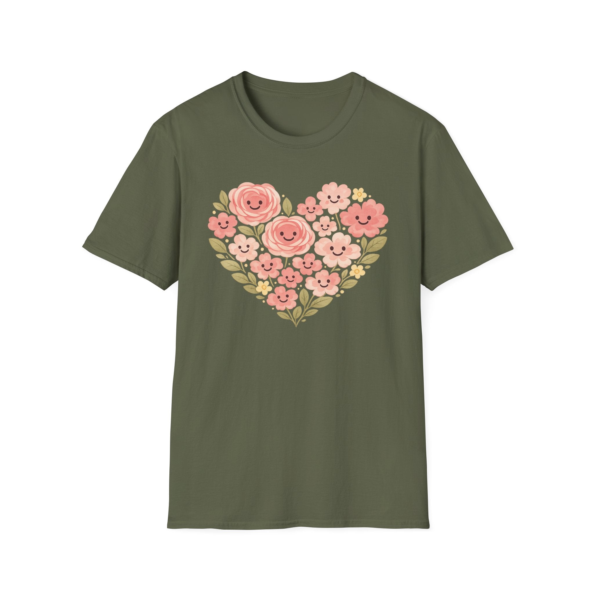 Smiling Floral Heart T-Shirt