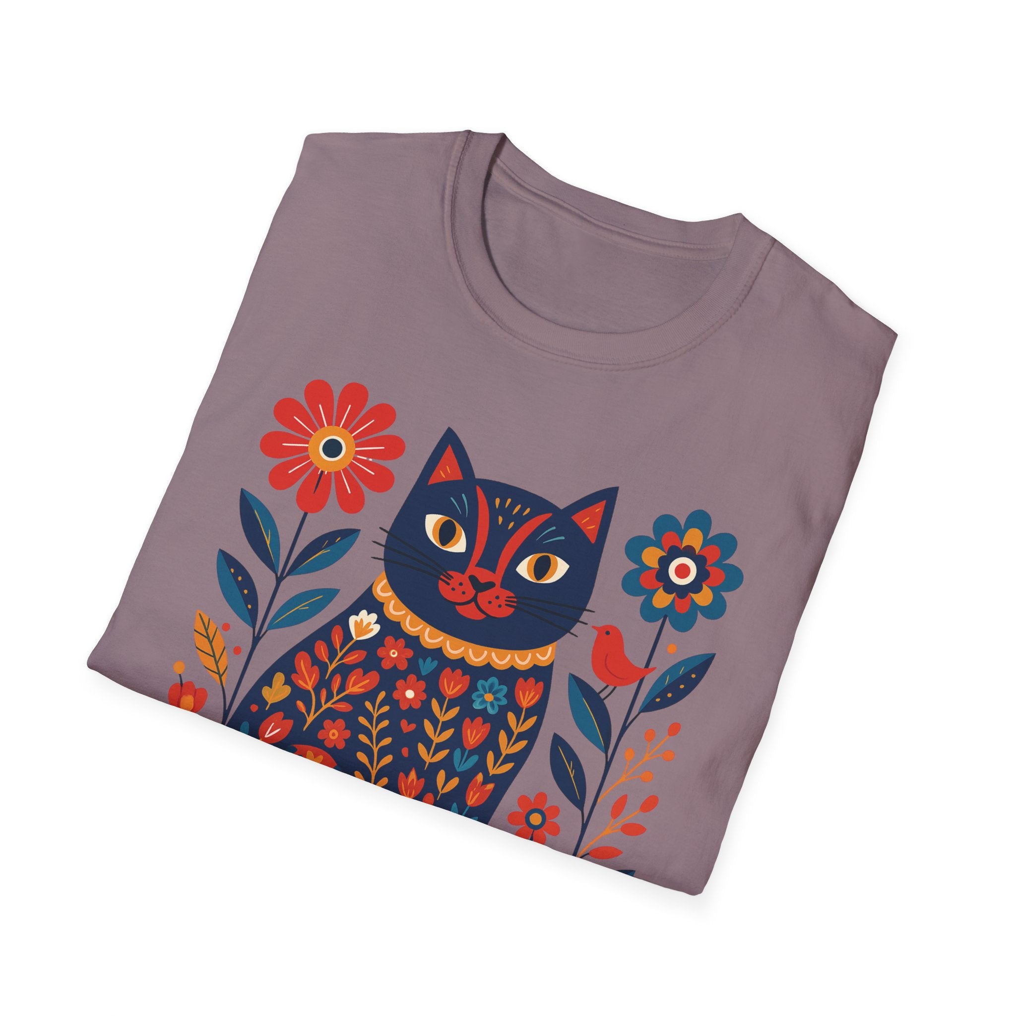 Retro Floral Cat T-Shirt