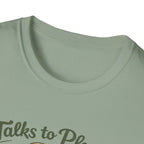 Talks to Plants – They Seem to Like It (Male Gardener) T-Shirt