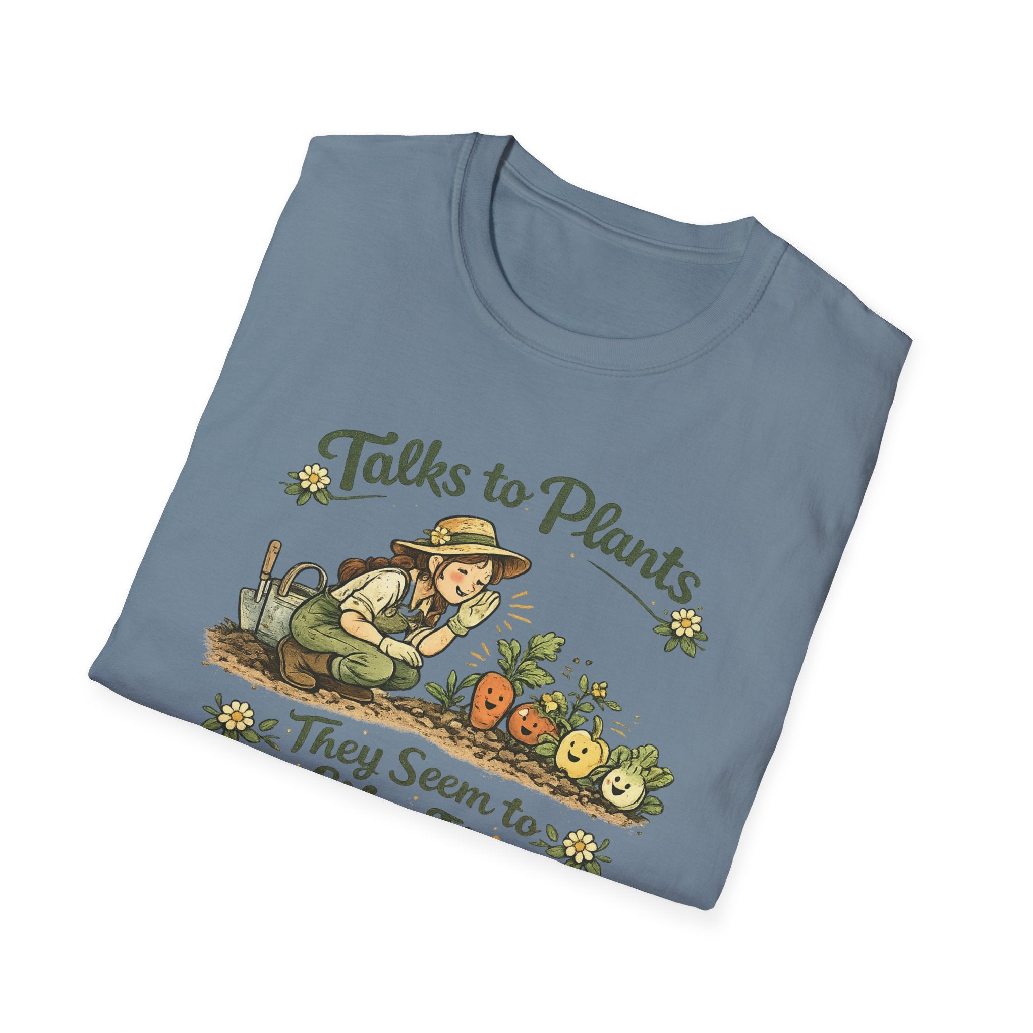 Talks to Plants – They Seem to Like It (Female Gardener) T-Shirt