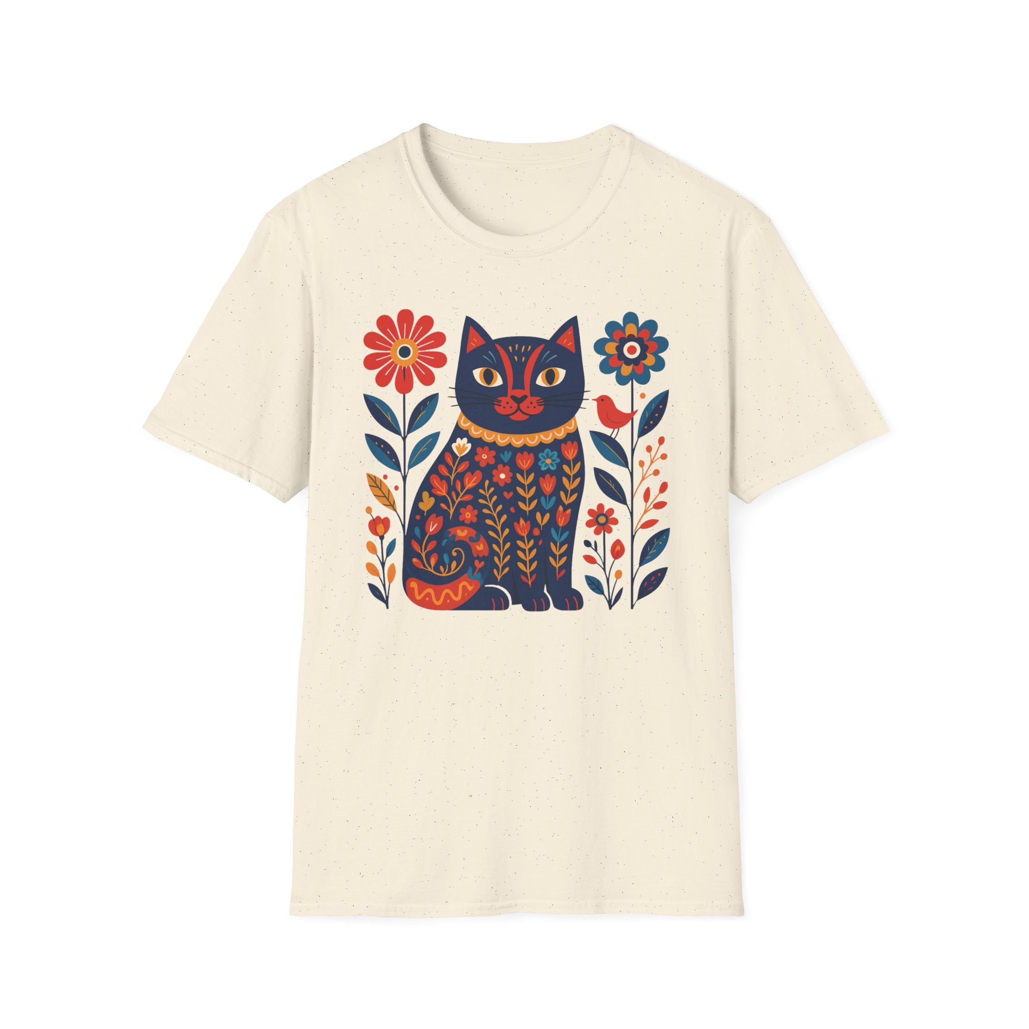 Retro Floral Cat T-Shirt
