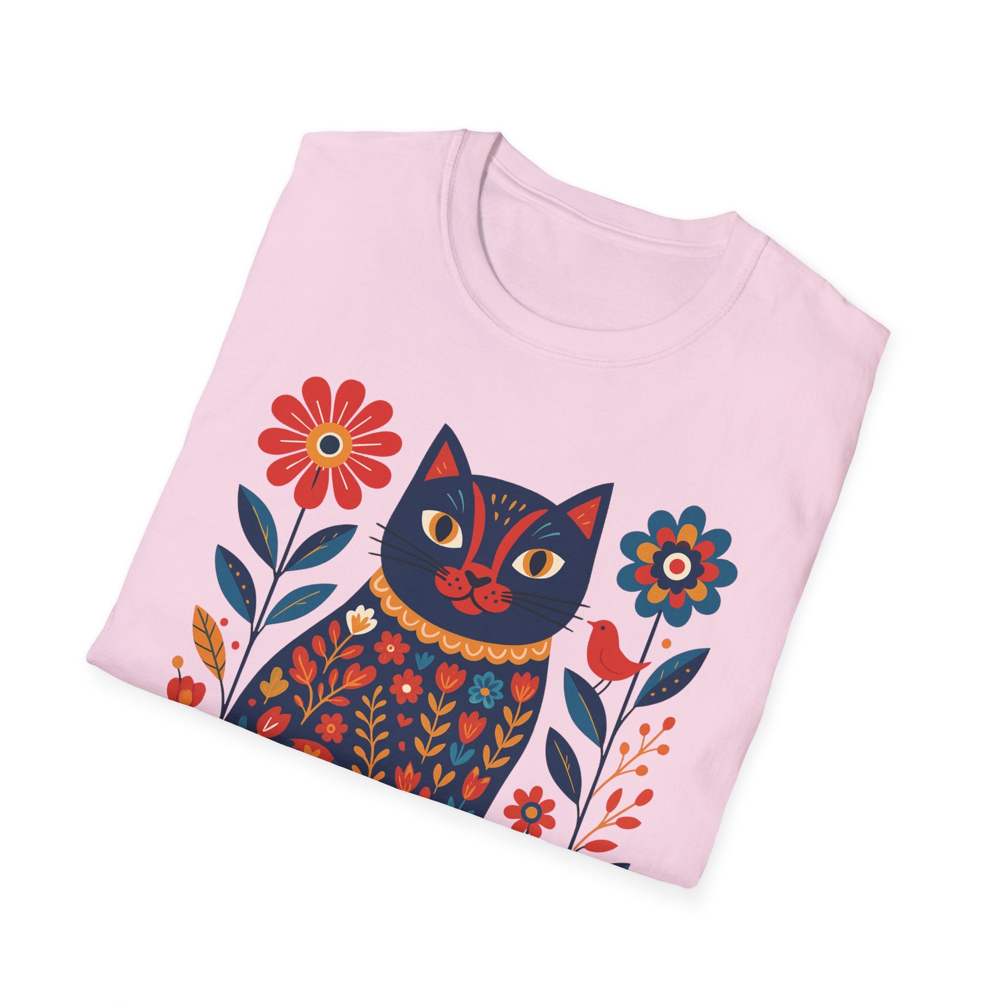Retro Floral Cat T-Shirt