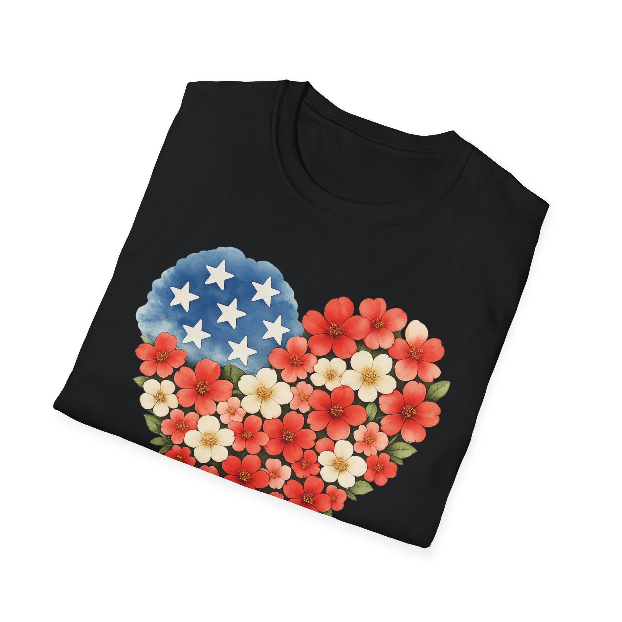 Floral American Heart T-Shirt